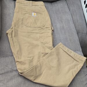 Carhartt Men's Tan Work Cargo Pants with Utility Pocket